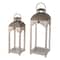 Glitzhome® White Wooden Modern Farmhouse Lantern Set